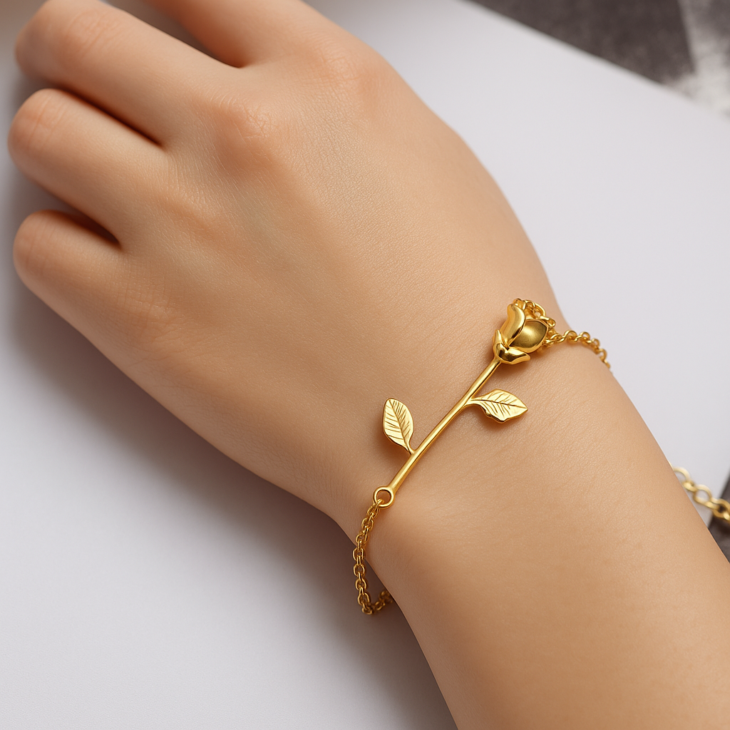 ROSE FLOWER BRACELET FOR WOMEN