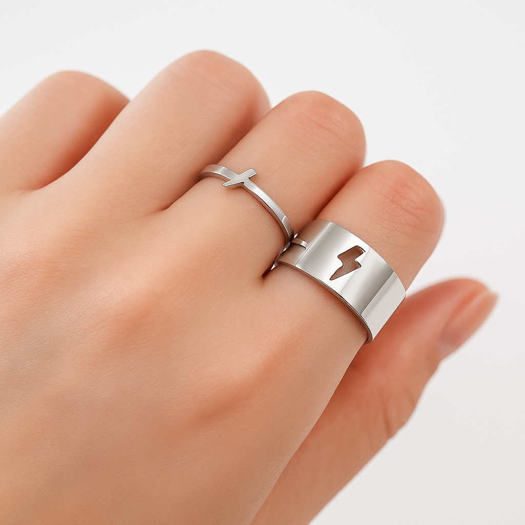 THUNDER BOLT COUPLE RING