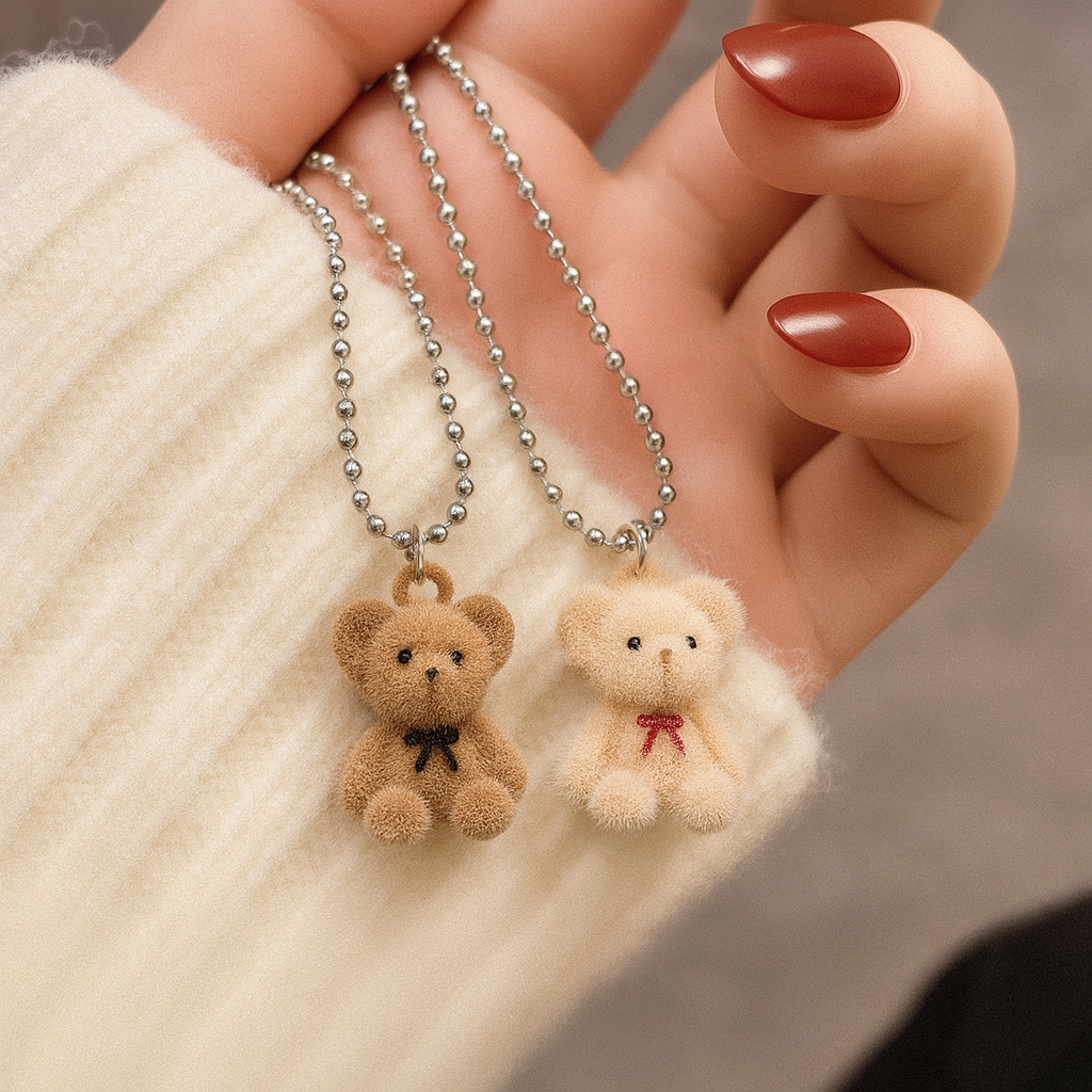 CUTE BROWN TEDDY LONG NECK CHAIN