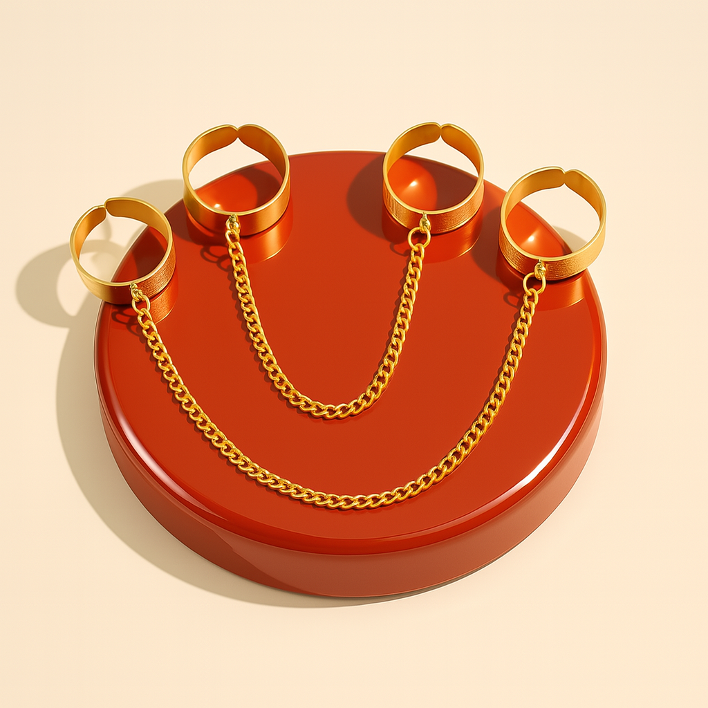 FINGER RING SET WITH CHAIN