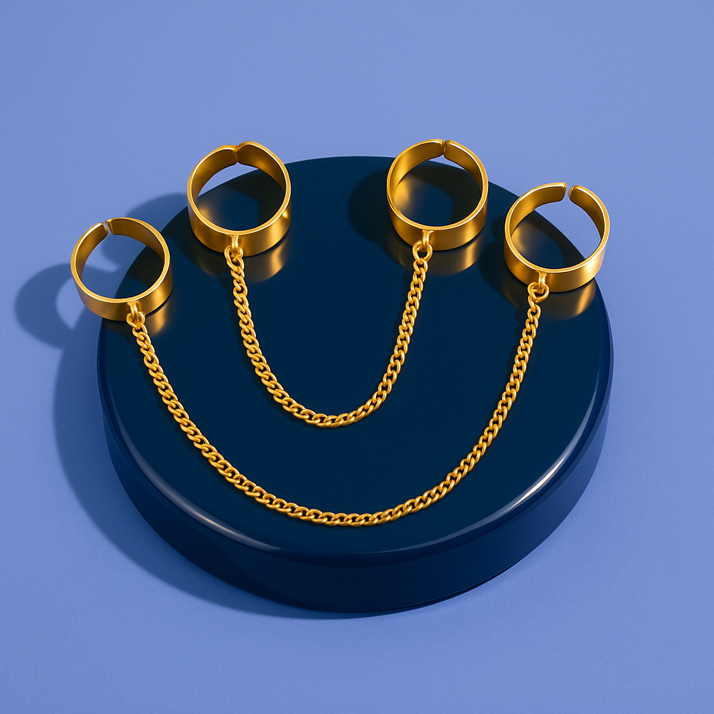 FINGER RING SET WITH CHAIN