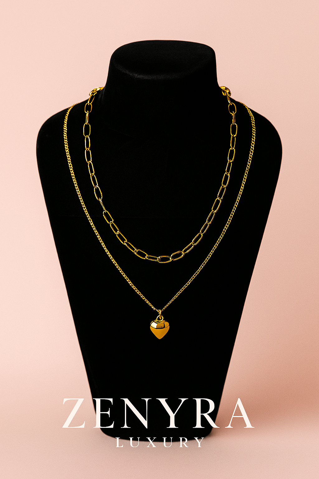 TWO LAYER HEART CHAIN