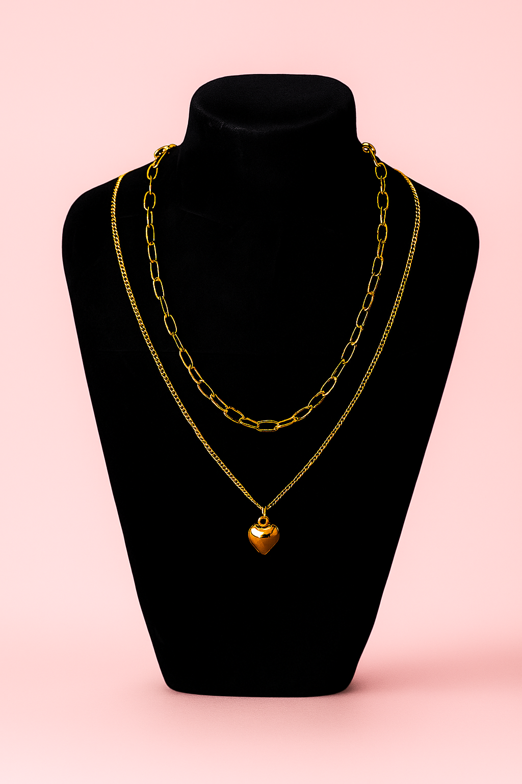 TWO LAYER HEART CHAIN