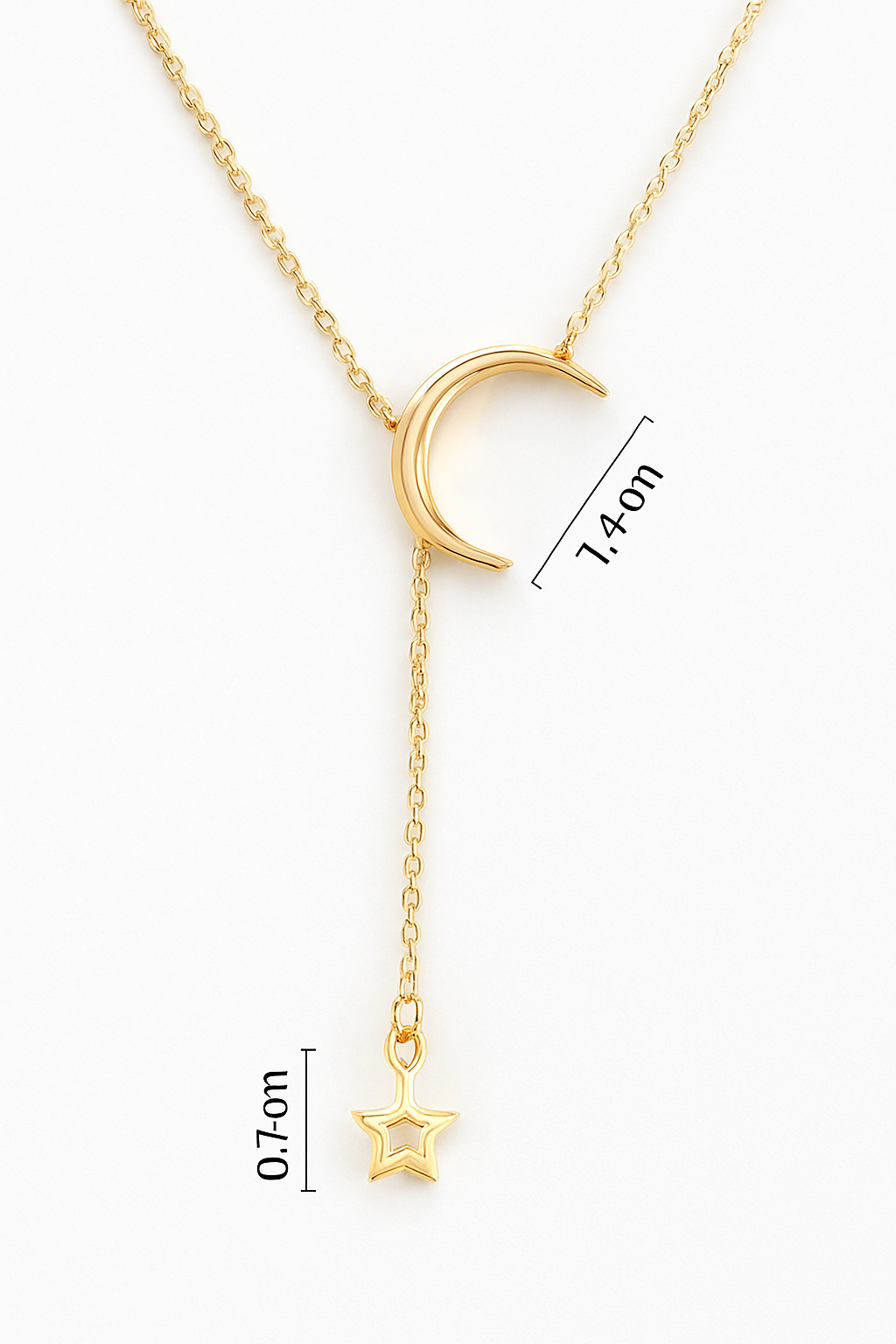STAR AND MOON DROP NECK CHAIN