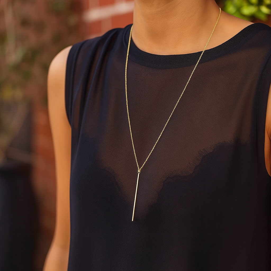 LONG PIN DROP NECK CHAIN