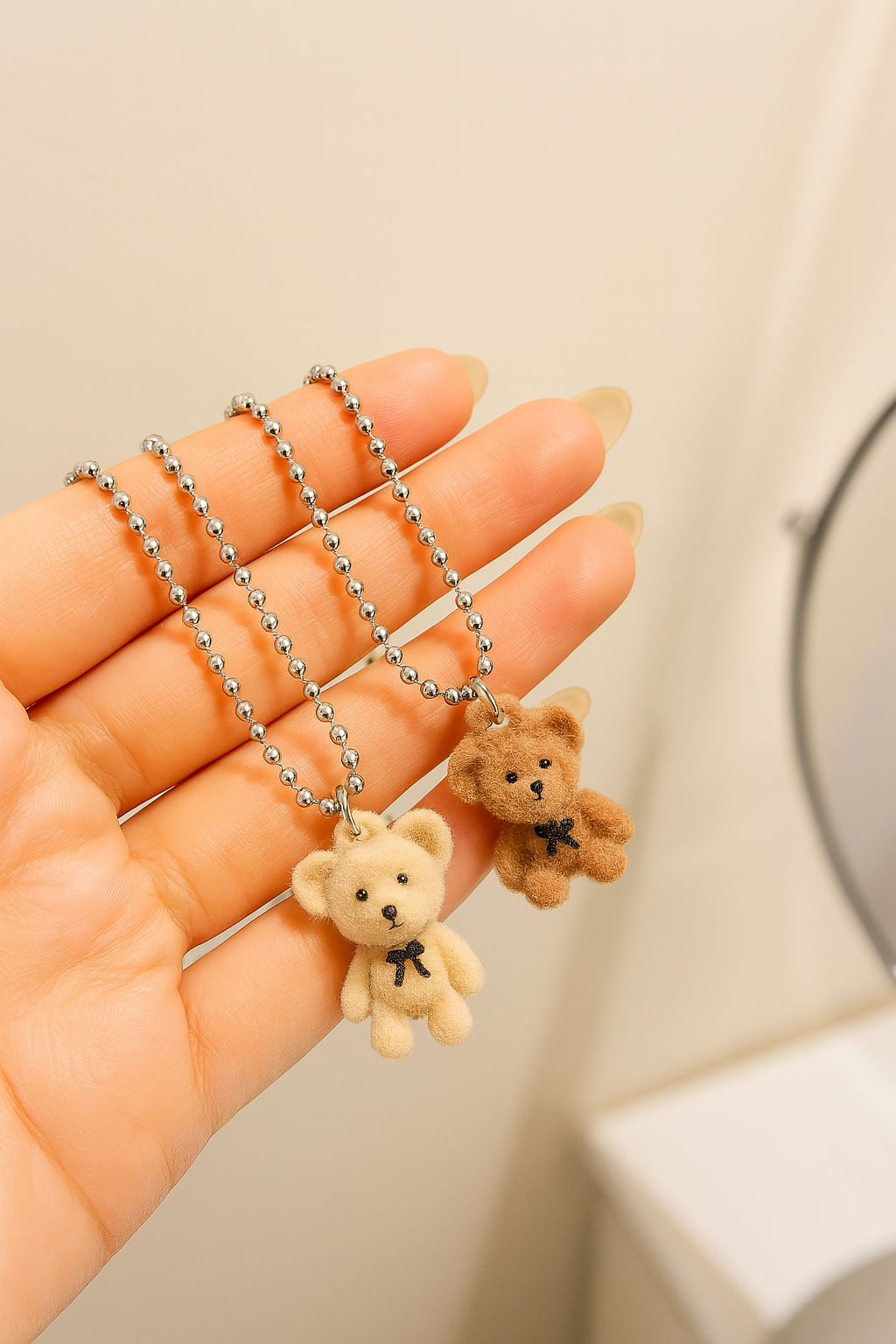 CUTE BROWN TEDDY LONG NECK CHAIN