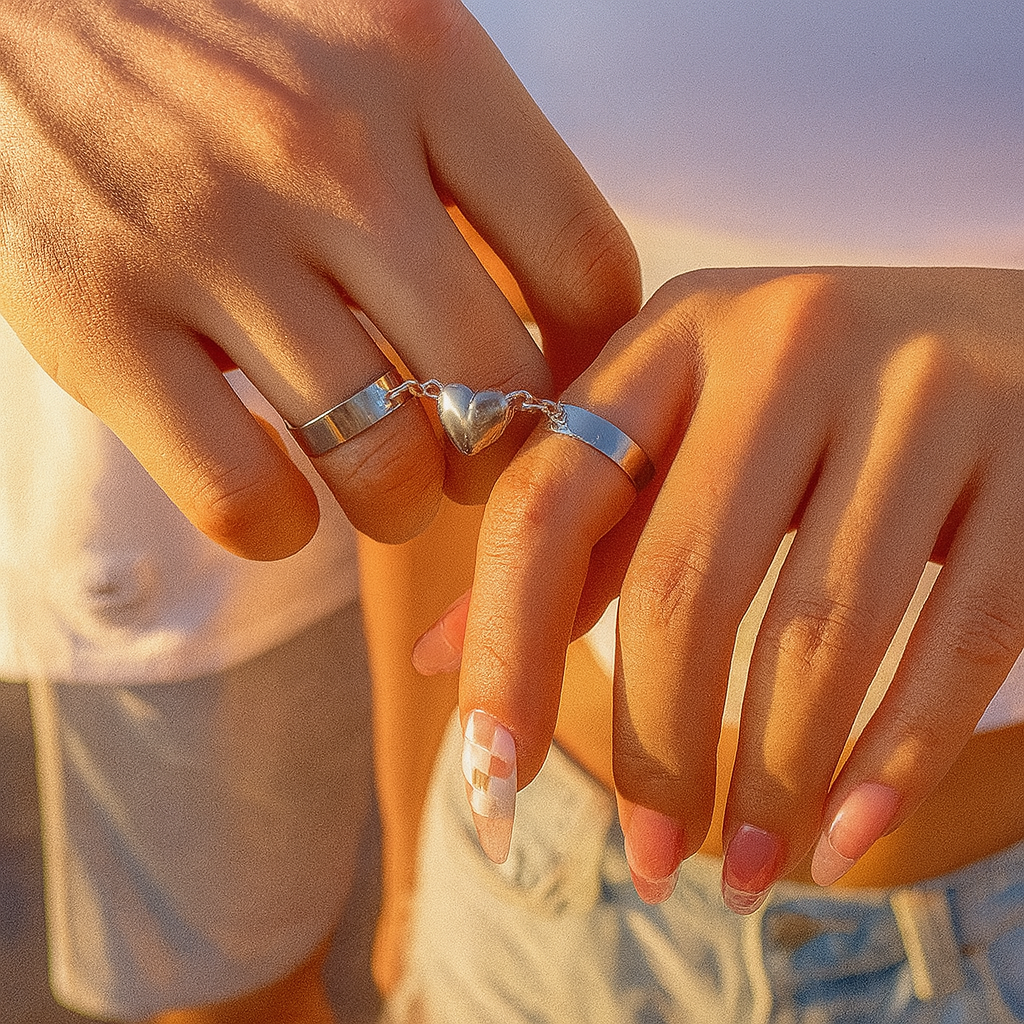 COUPLE HEART RING SET